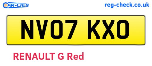 NV07KXO are the vehicle registration plates.