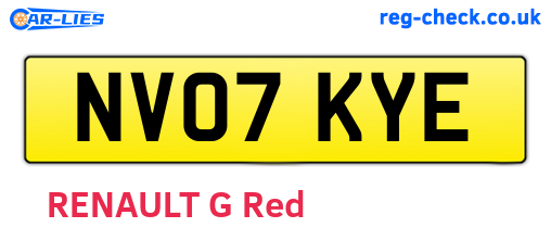 NV07KYE are the vehicle registration plates.