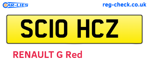SC10HCZ are the vehicle registration plates.