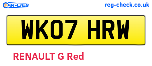 WK07HRW are the vehicle registration plates.
