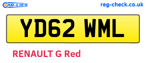 YD62WML are the vehicle registration plates.