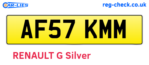 AF57KMM are the vehicle registration plates.