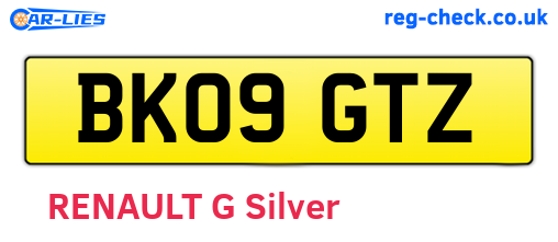 BK09GTZ are the vehicle registration plates.