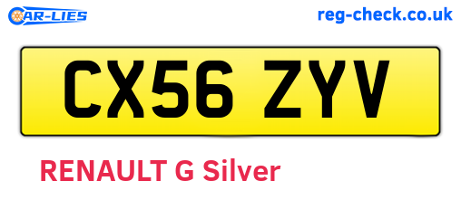 CX56ZYV are the vehicle registration plates.