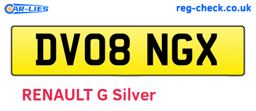 DV08NGX are the vehicle registration plates.