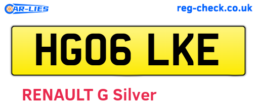 HG06LKE are the vehicle registration plates.