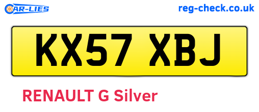 KX57XBJ are the vehicle registration plates.