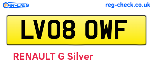 LV08OWF are the vehicle registration plates.