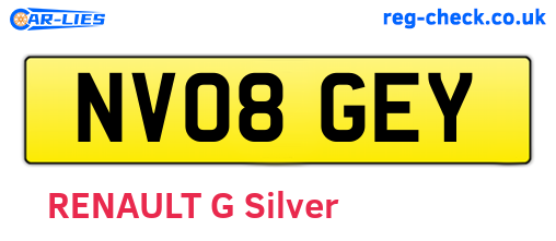 NV08GEY are the vehicle registration plates.