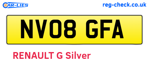 NV08GFA are the vehicle registration plates.