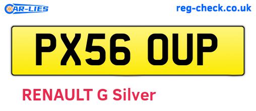 PX56OUP are the vehicle registration plates.