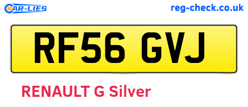 RF56GVJ are the vehicle registration plates.