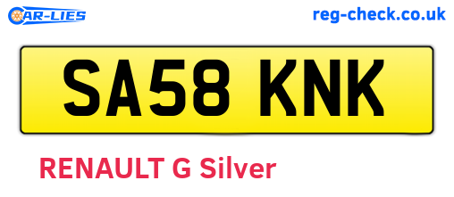 SA58KNK are the vehicle registration plates.