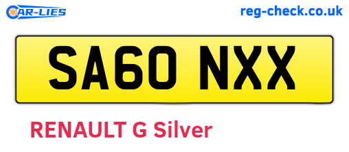 SA60NXX are the vehicle registration plates.