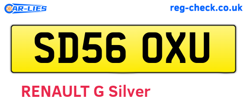 SD56OXU are the vehicle registration plates.