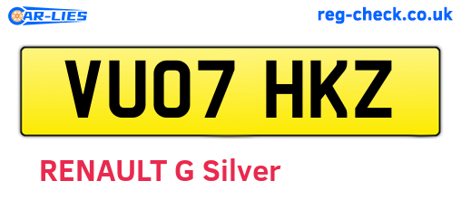 VU07HKZ are the vehicle registration plates.