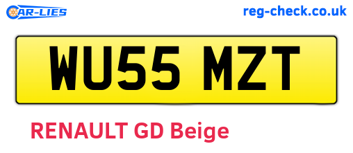 WU55MZT are the vehicle registration plates.