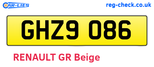 GHZ9086 are the vehicle registration plates.