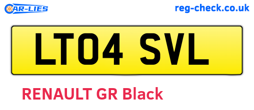 LT04SVL are the vehicle registration plates.