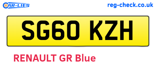 SG60KZH are the vehicle registration plates.