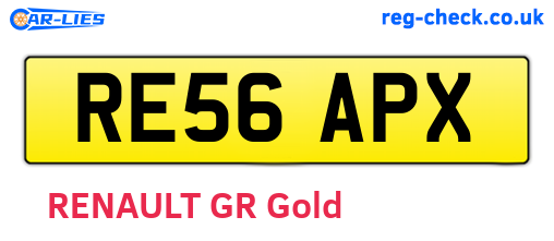 RE56APX are the vehicle registration plates.