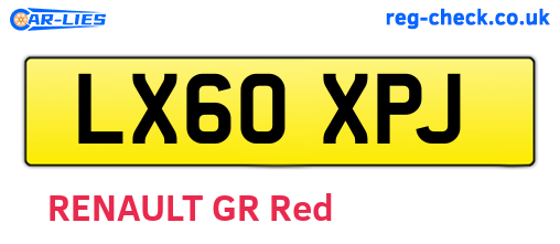 LX60XPJ are the vehicle registration plates.