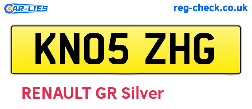 KN05ZHG are the vehicle registration plates.