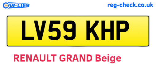 LV59KHP are the vehicle registration plates.