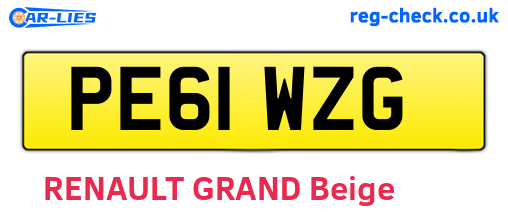 PE61WZG are the vehicle registration plates.