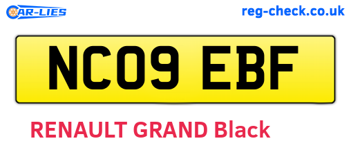 NC09EBF are the vehicle registration plates.