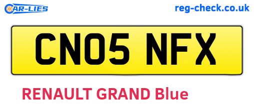 CN05NFX are the vehicle registration plates.