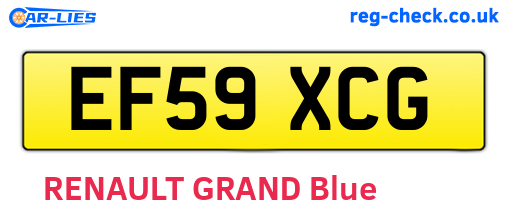 EF59XCG are the vehicle registration plates.