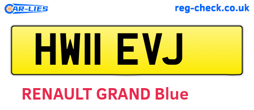 HW11EVJ are the vehicle registration plates.