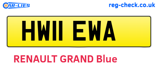 HW11EWA are the vehicle registration plates.