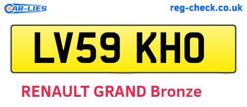 LV59KHO are the vehicle registration plates.