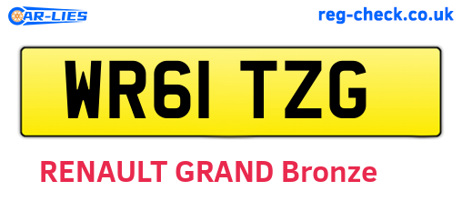 WR61TZG are the vehicle registration plates.