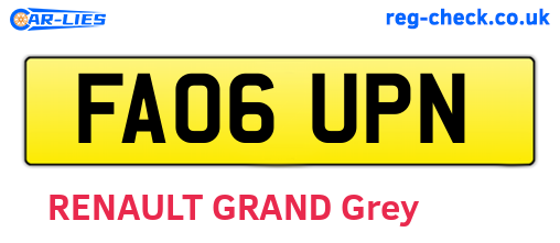 FA06UPN are the vehicle registration plates.