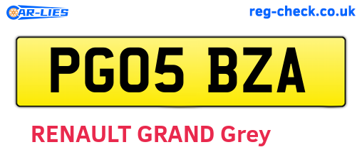 PG05BZA are the vehicle registration plates.
