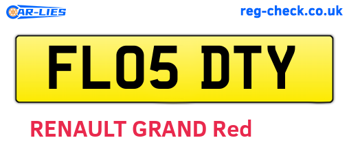 FL05DTY are the vehicle registration plates.