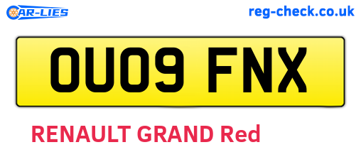 OU09FNX are the vehicle registration plates.