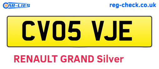 CV05VJE are the vehicle registration plates.
