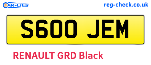 S600JEM are the vehicle registration plates.