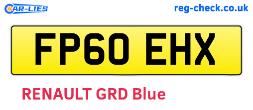 FP60EHX are the vehicle registration plates.