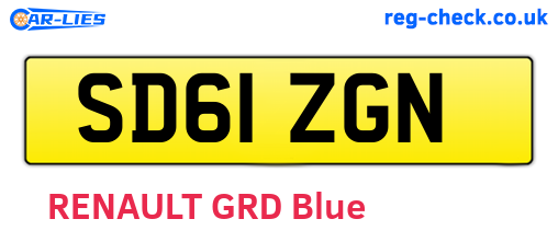 SD61ZGN are the vehicle registration plates.