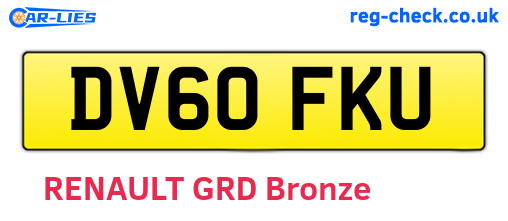 DV60FKU are the vehicle registration plates.