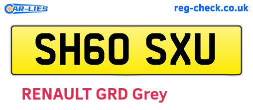 SH60SXU are the vehicle registration plates.