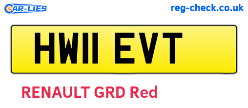 HW11EVT are the vehicle registration plates.