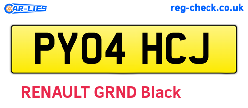 PY04HCJ are the vehicle registration plates.