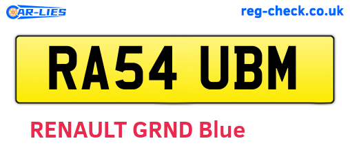 RA54UBM are the vehicle registration plates.