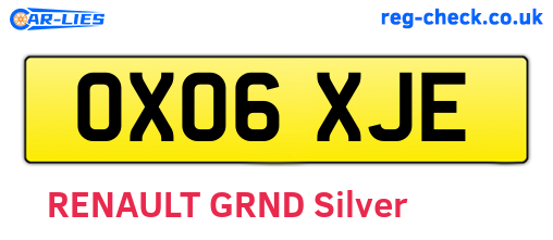 OX06XJE are the vehicle registration plates.